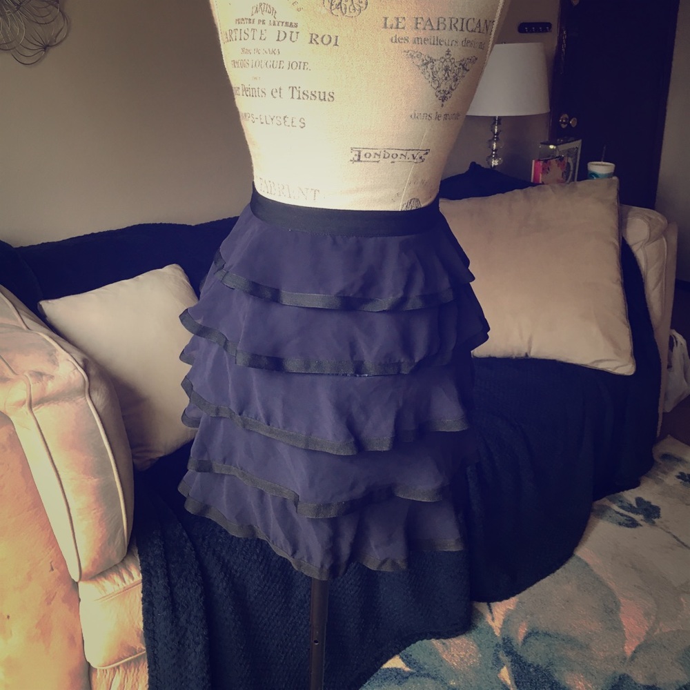 Dark Blue Ruffled Skirt